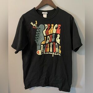 Champion Peace Love & Rock N’ Roll Tee Shirt